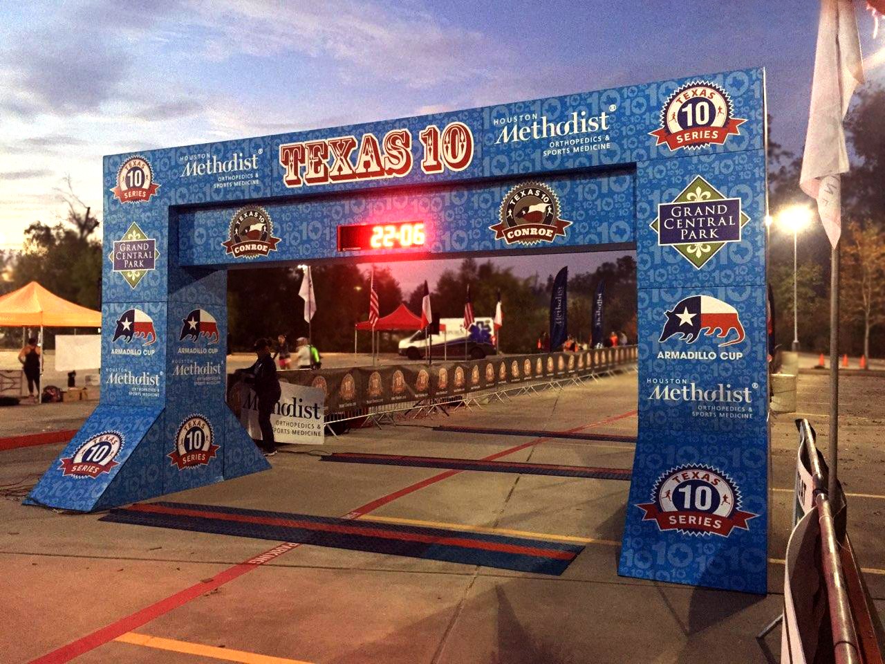 TX 10 Finish Line Structure - Wide Shot